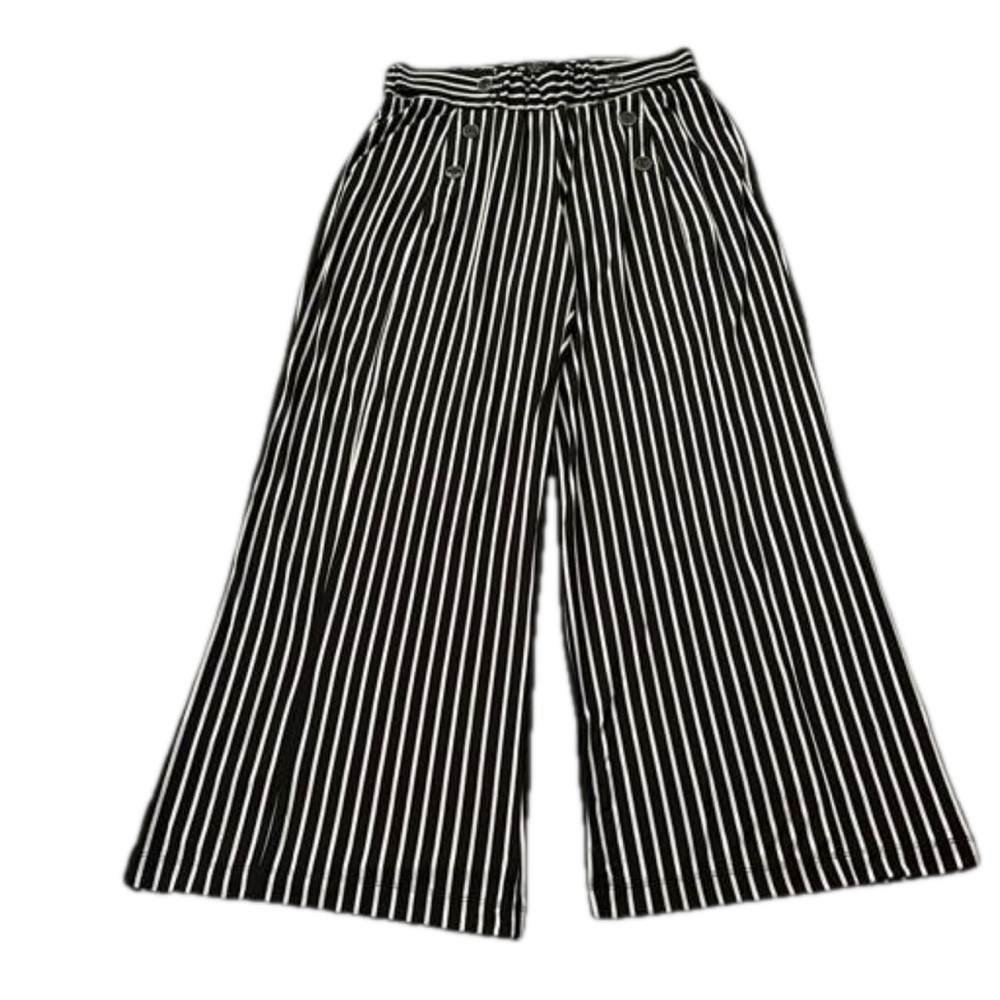 Robert Louis Palazzo Pants, Size PL, Black & White Striped